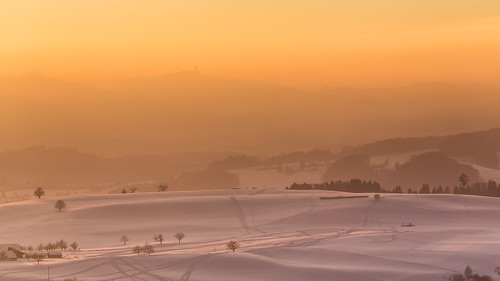 winter light sunset snow atmosphere bern mänziwilegg