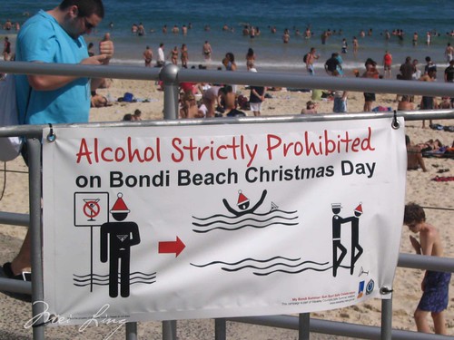 Christmas Day sign Bondi Beach