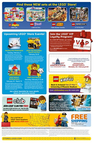 February 2015 LEGO Store Calendar