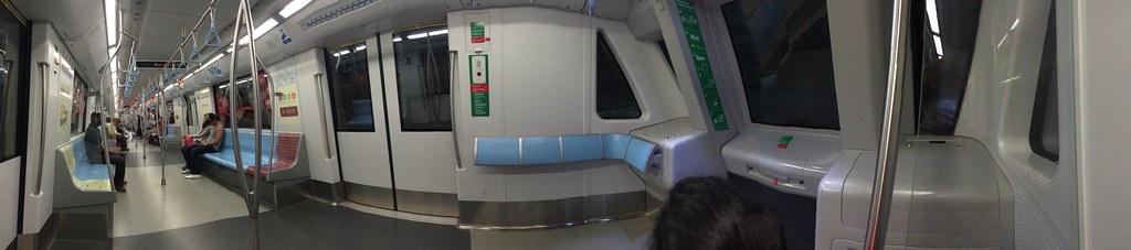 Panorama I took from the inside of an MRT carriage in Singapore.