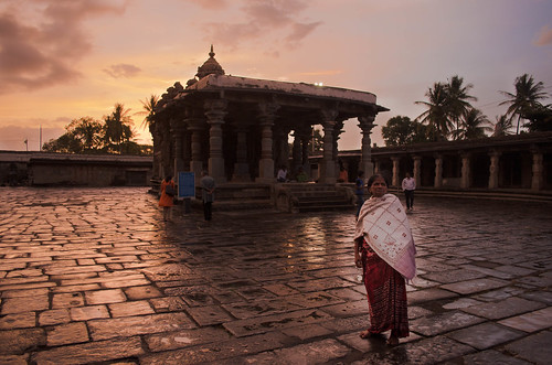 temple india woman hindu sunset people