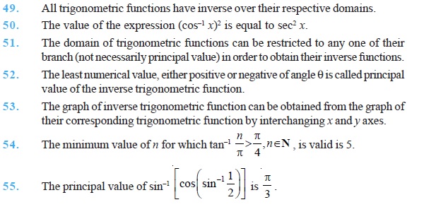 Class 12 Important Questions for Maths - Inverse Trigonometric Function