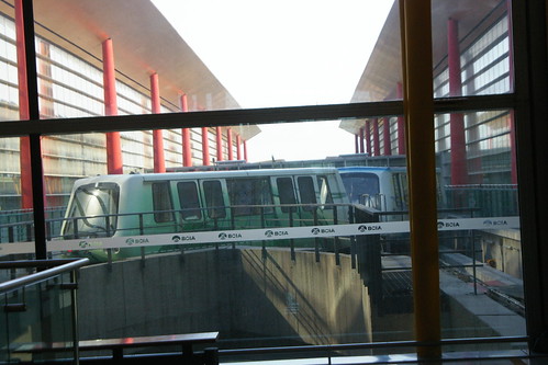 The intra-terminal people mover train in Beijing Capital International Airport, Beijing, China /Aug 14, 2014