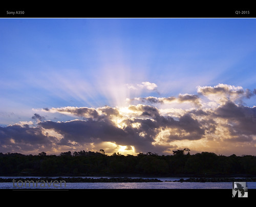 trees sunset sky sun water clouds river sony rays a350 tomraven aravenimage q12015