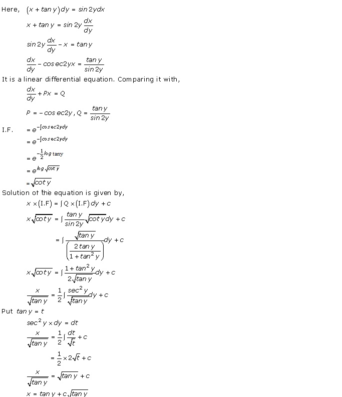 RD Sharma Class 12 Solutions Chapter 22 Differential Equations Ex 22.10 Q25