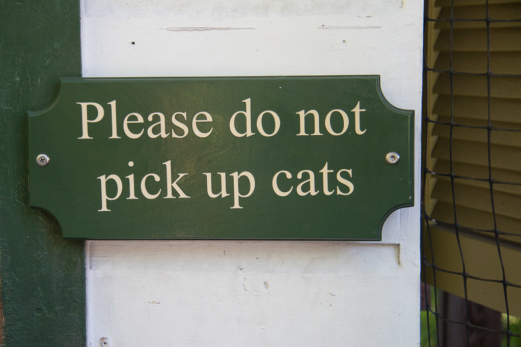 Sign to not pick up cats
