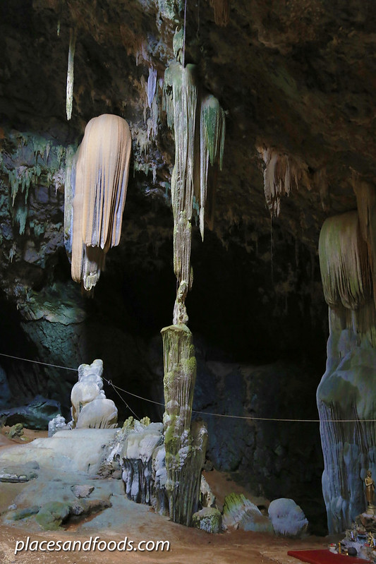 Khao Kriap Cave stalactites and stalagmites