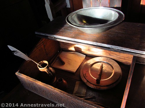Writing implements and equipment on the Mayflower II, Plymouth, MA