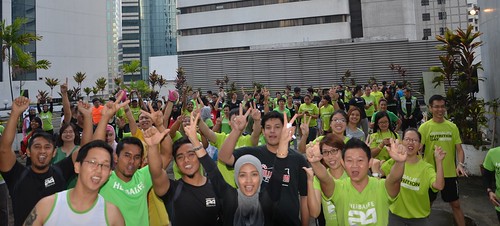 Participants gathered at Plaza See Hoy Chan to participate in the World Record Workout