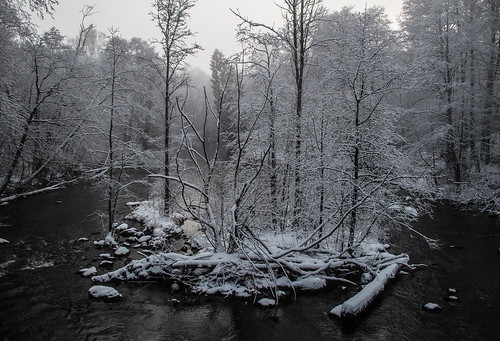 winter snow oslo norway river stream frost akerselva