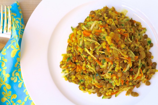 Lentils and Couscous with Zucchini and Carrots