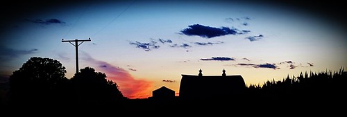 sunset sky silhouette clouds barn evening illinois dusk farm
