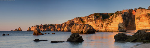 portugal lagos praiadopinho sunrise golden beach coast cliffs rocks joeyhodgsonphotography landscape landscapephotography seascape water panoramic