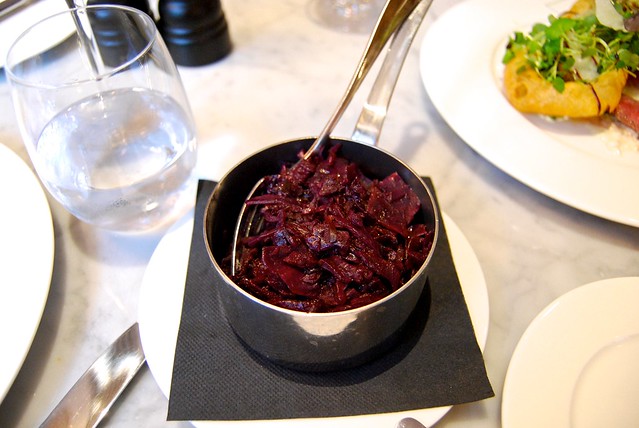 Red Wine Braised Cabbage at 108 Brasserie, Marylebone