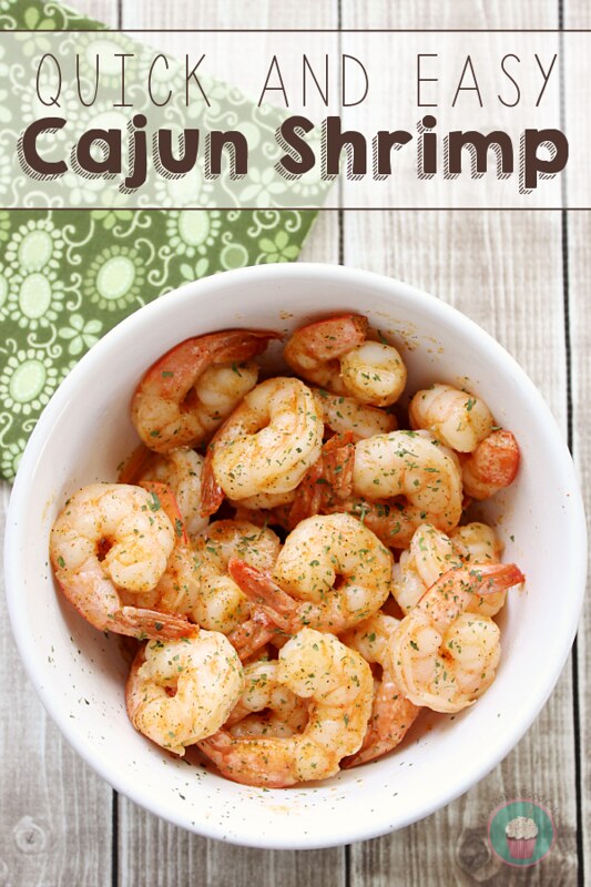 Quick and Easy Cajun Shrimp in a white bowl.
