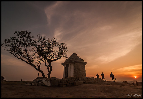 sunset sky tree history silhouette clouds temple ancient ruins indian karnataka figures unescoworldheritage hampi ujjal vijayanagara ujjaldey