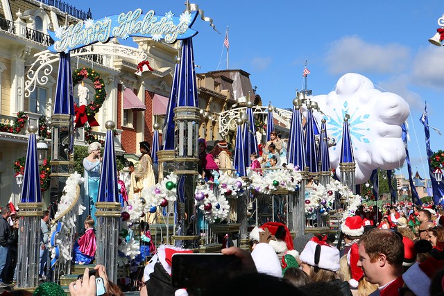Frozen Christmas Celebration parade taping at Walt Disney World