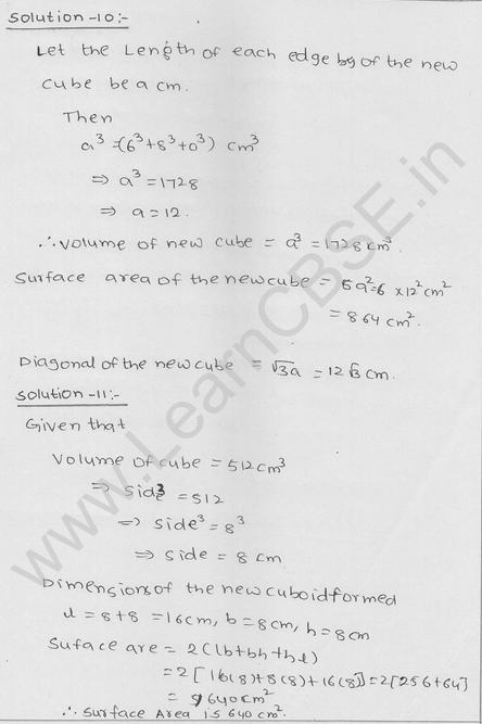 RD Sharma Class 9 solutions Chapter 18 Surface Area and volume of cuboid and cube Ex 18.2 Q 6