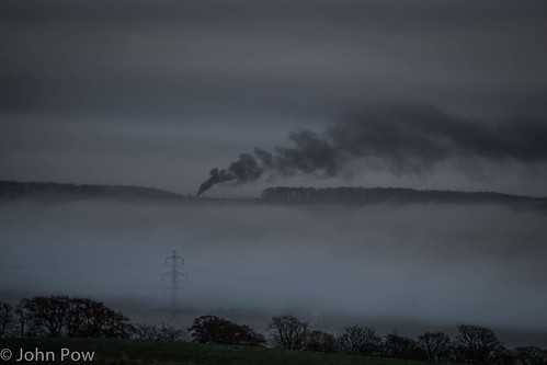 mist fog landscape scotland unitedkingdom fife smoke pylon ballingry