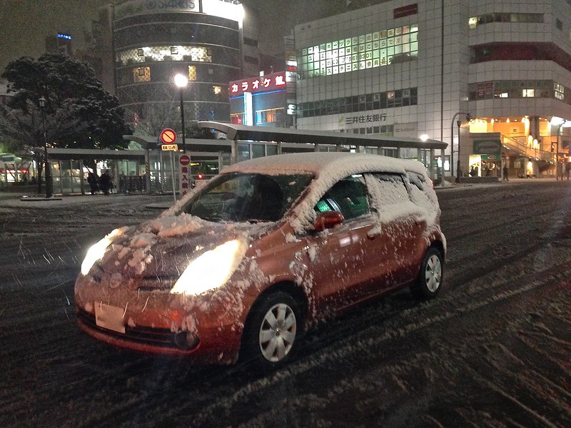 Nishi Kasai Station Area in snow