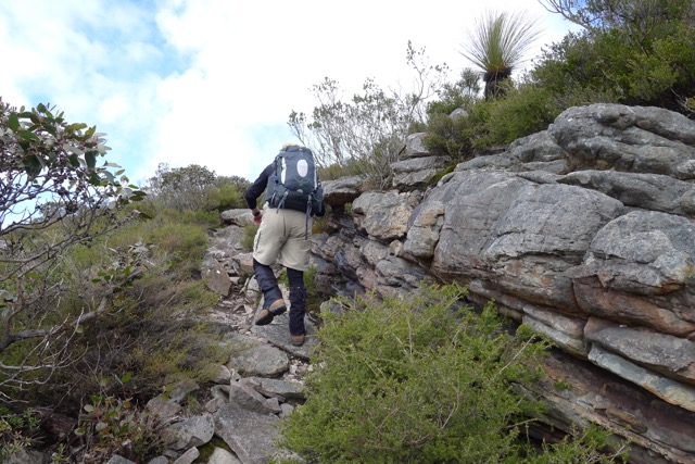 The final ascent to the summit of Mount Abrupt