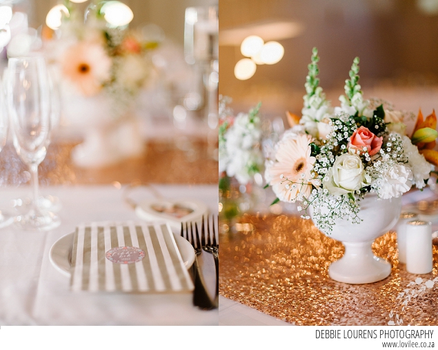 Country glam wedding in golds & pinks