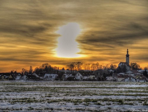 winter sunset bayern bavaria aufkirchen hdr erding photomatix