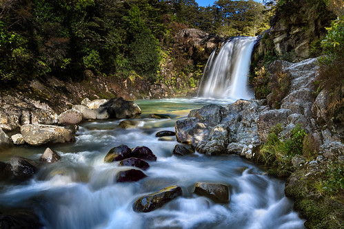 newzealand river landscape waterfall