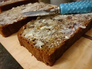 Grilled Banana Bread with Tahini and Honeycomb