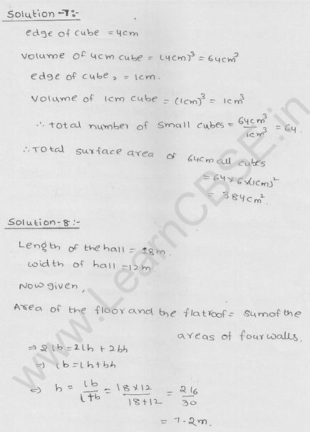 RD Sharma Class 9 solutions Chapter 18 Surface Area and volume of cuboid and cube Ex 18.1 Q 4
