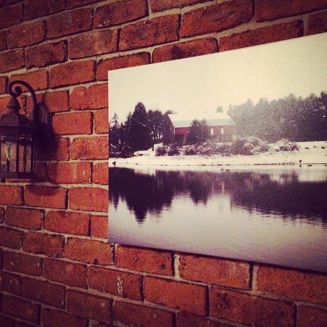 My MiL loves this pic, so I gave her a canvas print of it for her birthday. Pretty neat to see your work in the flesh. #canvas #print #barn #winter #birthday