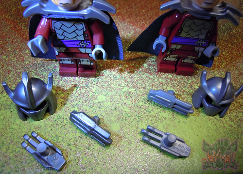 Sheng Yuan TEENAGE MUTANT NINJA TURTLES :: "SHREDDER" Bootleg Minifigure Set x  / ..with LEGO "SHREDDER" '13 (( 2014 ))