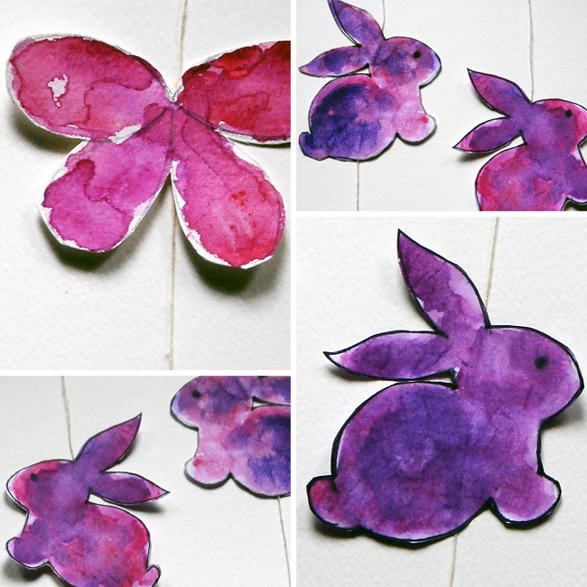 ghirlanda di Pasqua-coniglietti-farfalle-uccellini-collage2