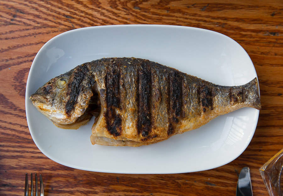 Sea Bream wood grilled and served whole