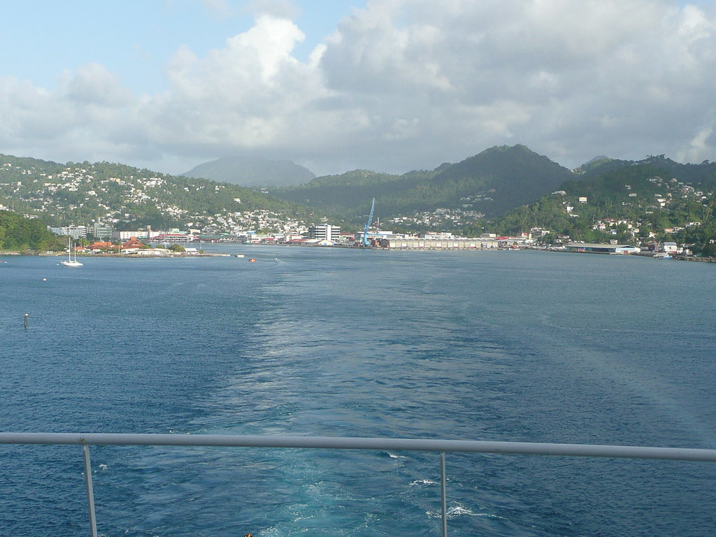 View from cruise ship as departing St. Lucia