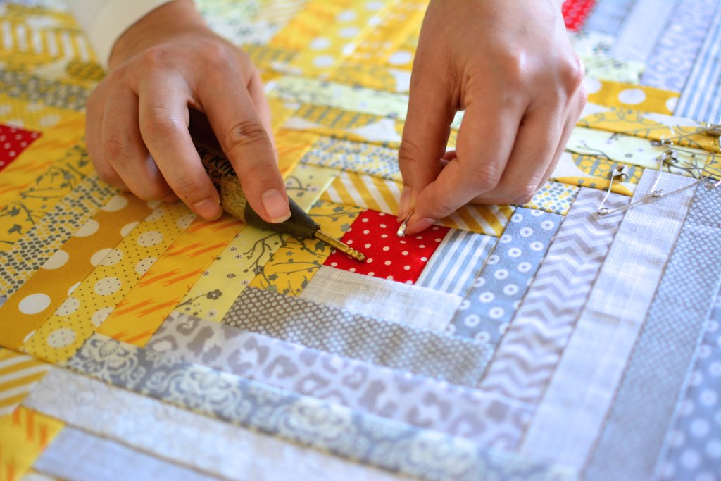 WIP Scrappy Lo Cabin Quilt