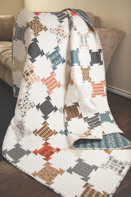 Soiree layer cake quilt pattern by Amy Ellis. Fabric is Modern Neutrals by Amy Ellis for Moda Fabrics. Great boy quilt!