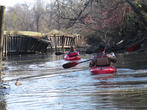 Kayakers near mile two.