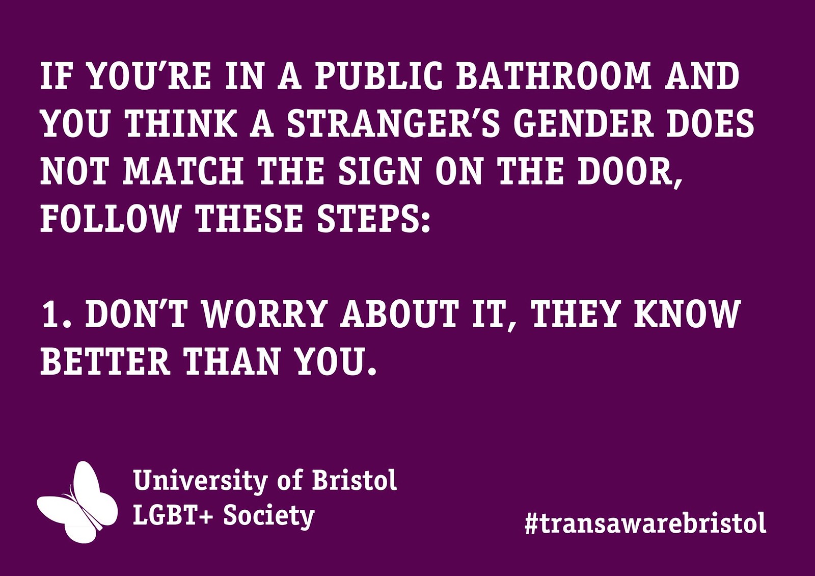 Transgender Bathroom Awareness Poster lgbtplusbristol 50079
