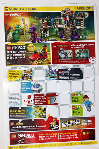 LEGO April 2015 Store Calendar