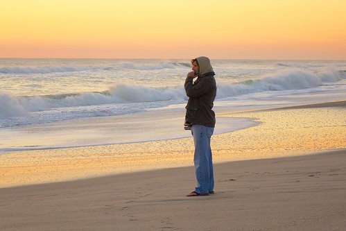 ocean beach sunrise dawn hoodie solitude alone florida cellphone solitary indialantic