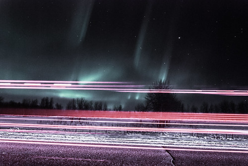 longexposure winter abstract night truck dark stars landscape lights alberta streaks northernlights afterdark auroraborealis
