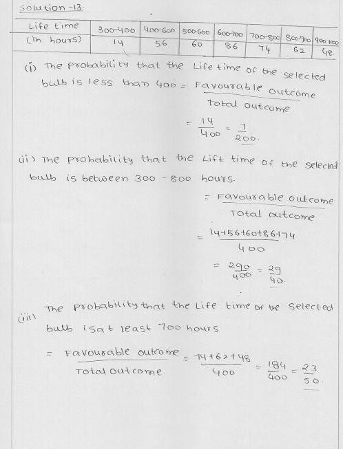 RD Sharma Class 9 Solutions Chapter 25 Probability 10