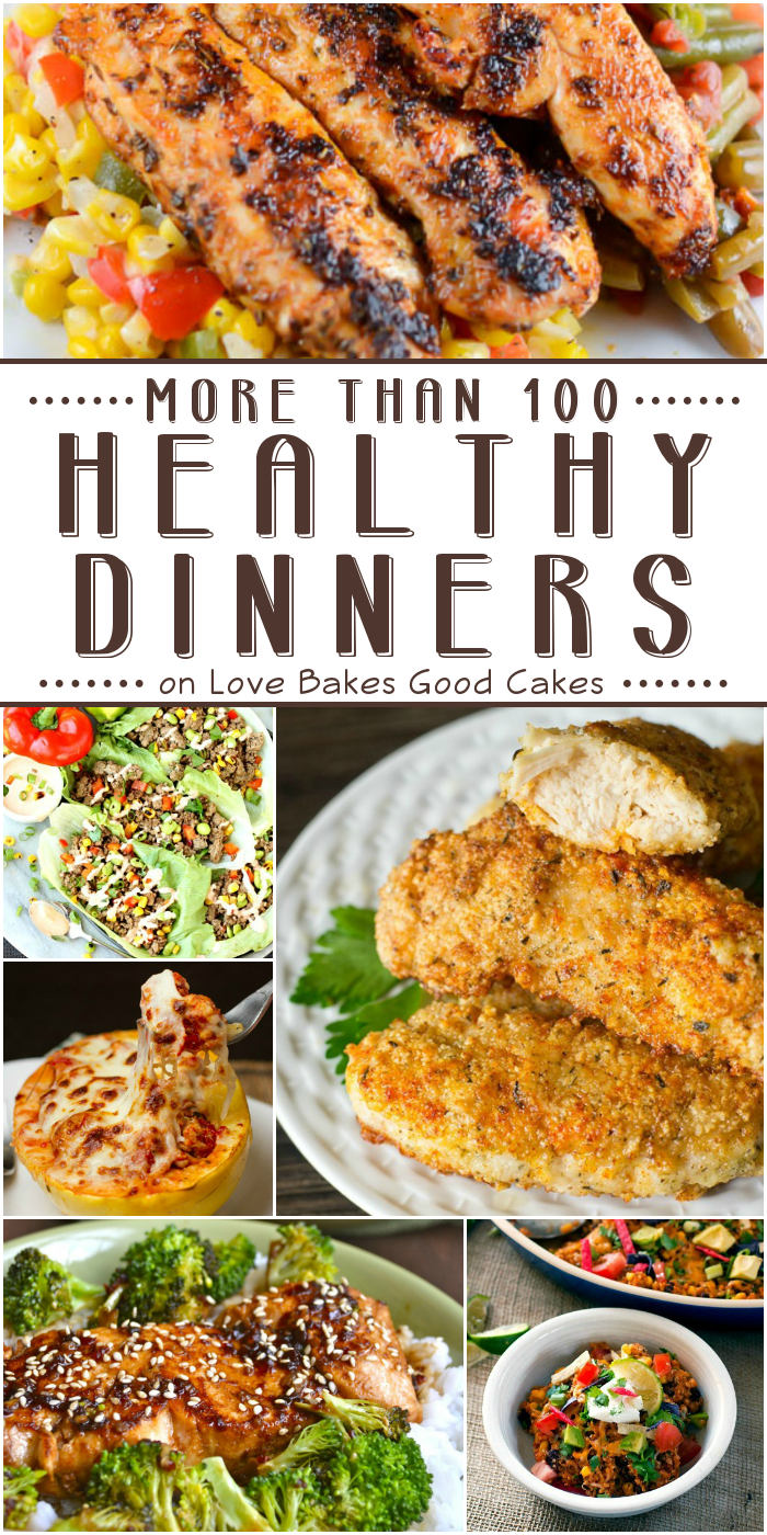 More than 100 Healthy Dinners collage.