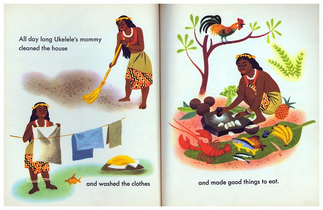 018-Ukelele and her new doll-Ilustrador Grant Campbell- Copyright 1951- via goldengems.blogspot