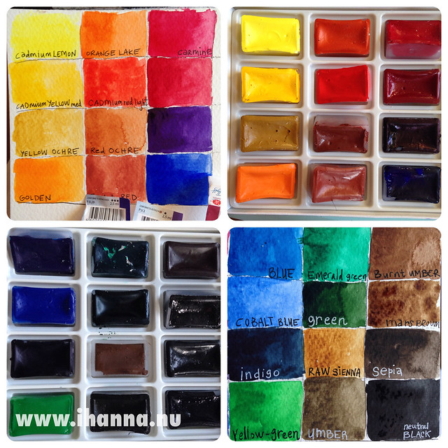 White Nights watercolor Swatches + Paint Pans by iHanna