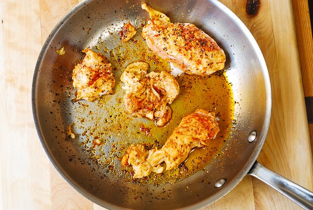 cooking chicken on stove top for pasta recipe