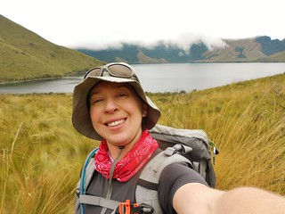 Clare Descending to Lake Mojanda