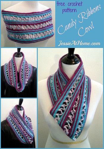 Candy Ribbons Cowl Free Crochet Pattern by Jessie At Home
