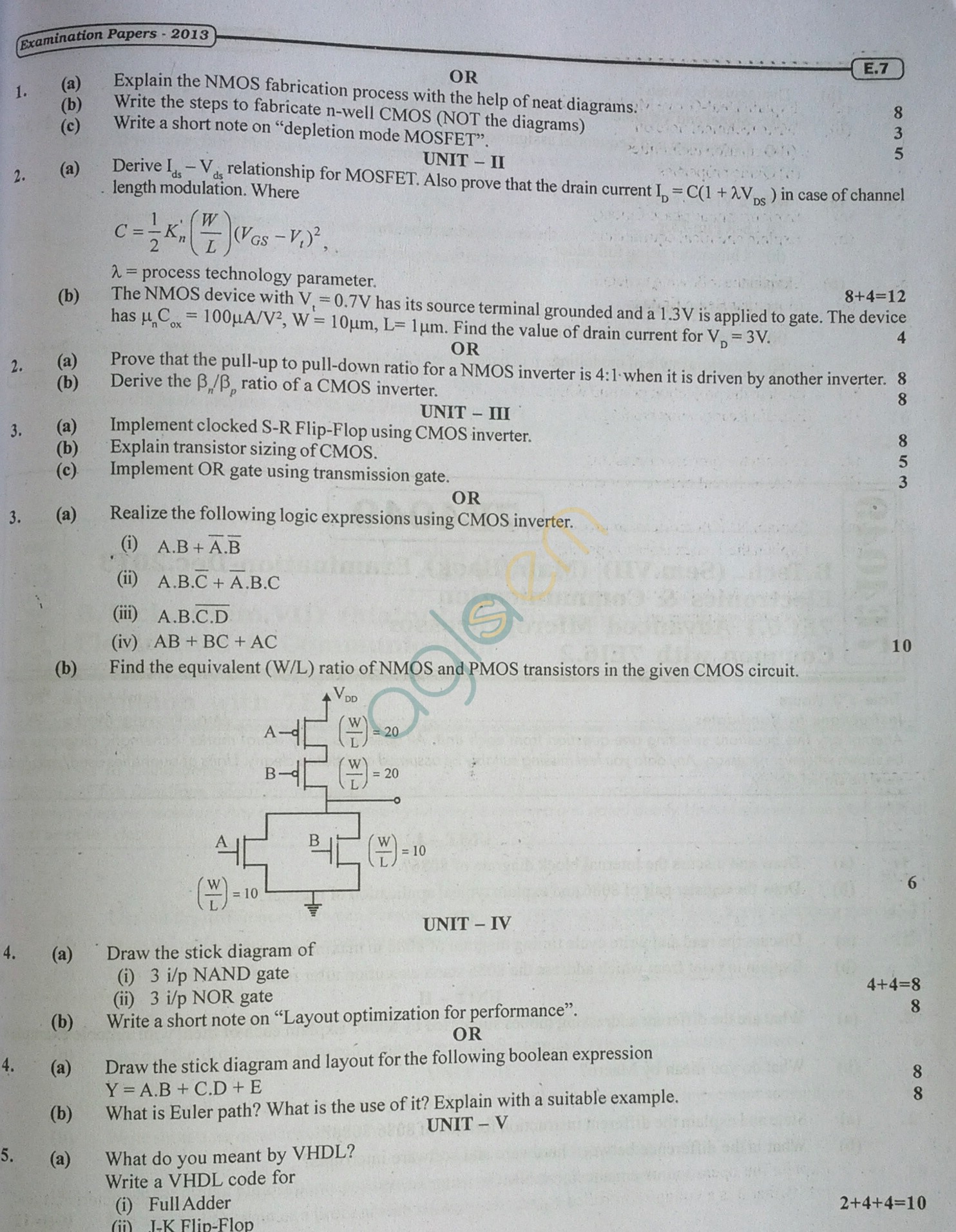 RTU: Question Papers 2013 - 7 Semester - EC - 7E4048